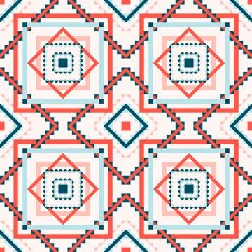 Tribal vector seamless pattern. Aztec fancy abstract geometric art print Stock Illustration