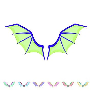 Tribal wings dragon vector cartoon graphic Stock Illustration
