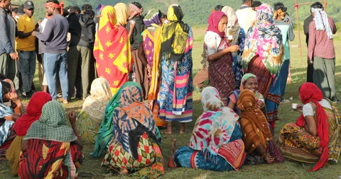 Tribal Workers Drinking Tea Stock Footage 293043267