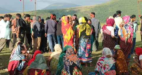 Tribal Workers Drinking Tea Stock Footage 293044170