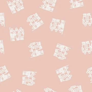 Tribe african line seamless pattern Illustrazione stock