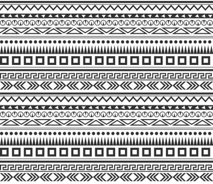 Tribe pattern. Seamless textile ethnic print. Vector simple geometric texture Stock Illustration