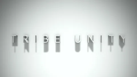 Tribe unity 3D title animation with shadows on a white background Stock Footage 297382676