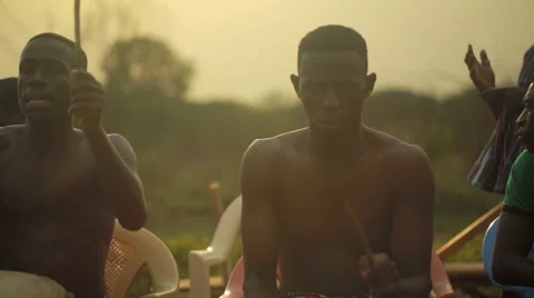 Tribes dancing in field, Ghana Stock Footage 62388362
