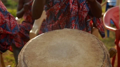 Tribes playing drum in Ghana Stock Footage 62388238