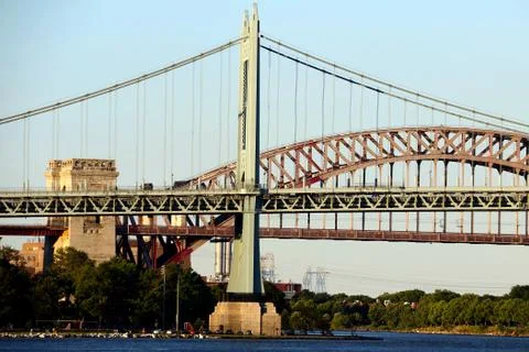 Triborough Bridge at sunset Stock Photos