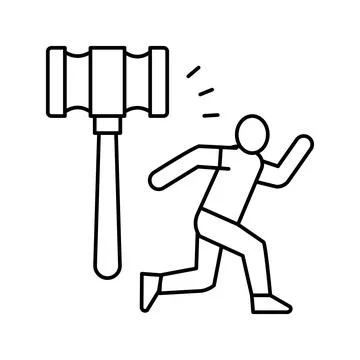 Tribunal law line icon vector illustration Stock Illustration