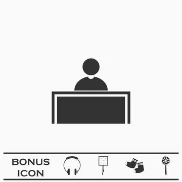 Tribune icon flat Stock Illustration