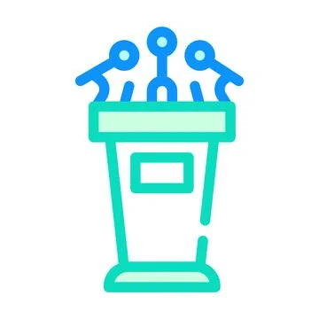 Tribune for interview color icon vector illustration Stock Illustration