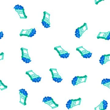 Tribune for interview isometric icon seamless pattern Stock Illustration