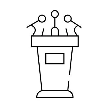 Tribune for interview line icon vector illustration Stock Illustration