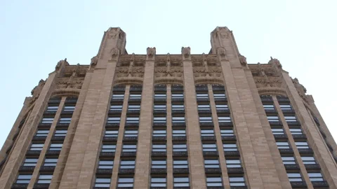 TRIBUNE TOWER BUILDING LOW ANGLE Video stock 95876777