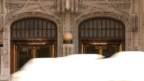 TRIBUNE TOWER WALKING IN 動画素材 95879000