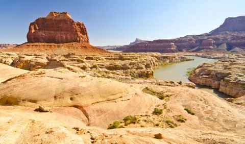 Tributary of the dirty devil river in glen canyon, ut 写真素材