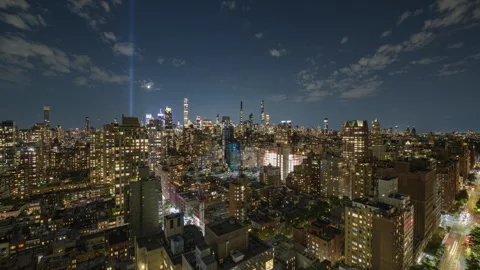 Tribute in Light Day to Night Stock Footage 285266920