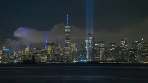 Tribute in Light Display Timelapse Stock Footage 250655710