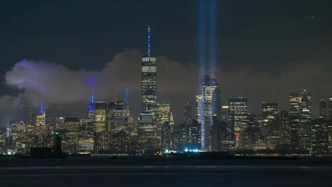 Tribute in Light Display Timelapse Zoom In Stock Footage 250655173
