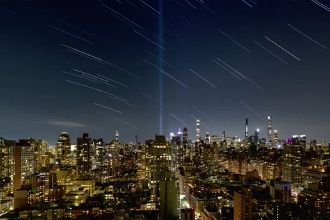 Tribute in Light Star Trails Stock Footage 160881698