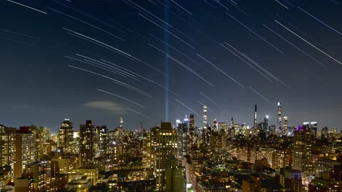 Tribute in Light Star Trails Stock Footage 160881885