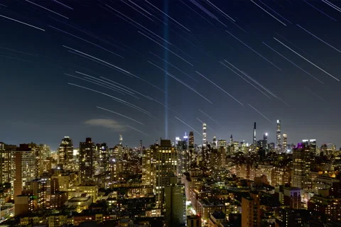 Tribute in Light Star Trails Stock Footage 160881961