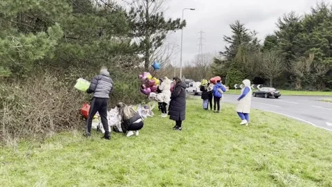 Tributes paid to three killed in car cra... | Stock Video | Pond5