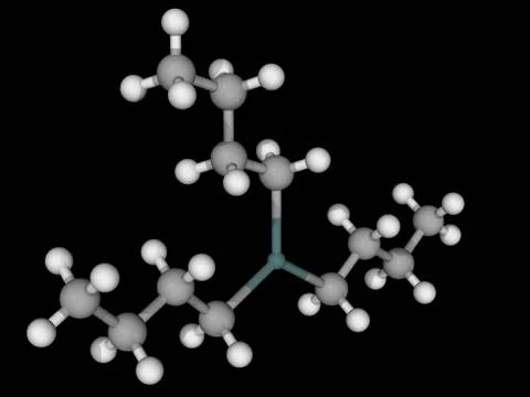 Tributyltin hydride molecule Stock Illustration