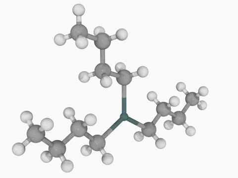 Tributyltin hydride molecule Stock Illustration