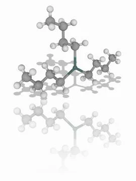 Tributyltin hydride organic compound molecule Stock Illustration