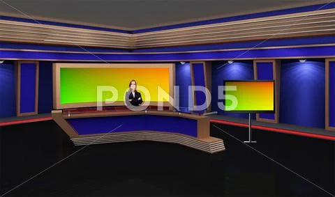 Tricaster Psd TV Studio Set for Election PSD Template