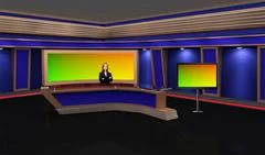 Tricaster Psd TV Studio Set for Election PSD Template
