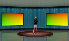 Tricaster Psd TV Studio Set for Business PSD Template