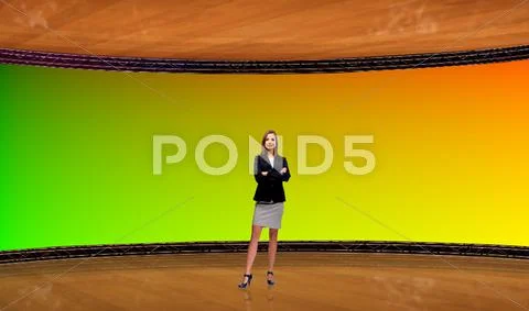 Tricaster Psd TV Studio Set for Business 006 PSD Template