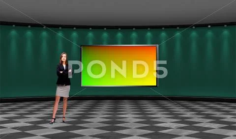 Tricaster Psd TV Studio Set for Business-010 PSD Template