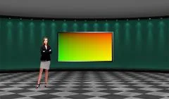 Tricaster Psd TV Studio Set for Business PSD Template