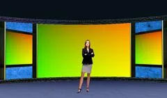 Tricaster Psd TV Studio Set for Business PSD Template
