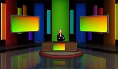 Tricaster Psd TV Studio Set for Entertainment PSD Template