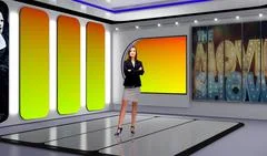 Tricaster Psd TV Studio Set for Entertainment PSD Template