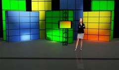 Tricaster Psd TV Studio Set for Entertainment PSD Template