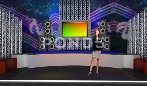Tricaster Psd TV Studio Set for Entertainment-10 PSD 템플릿