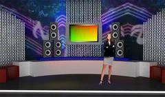 Tricaster Psd TV Studio Set for Entertainment PSD Template