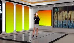 Tricaster Psd TV Studio Set for Entertainment PSD Template