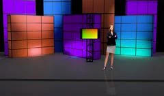 Tricaster Psd TV Studio Set for Entertainment PSD Template