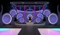 Tricaster Psd TV Studio Set for Entertainment PSD Template