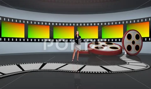 Tricaster Psd TV Studio Set for Entertainment-25 PSD Template