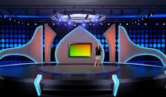 Tricaster Psd TV Studio Set for Entertainment PSD Template