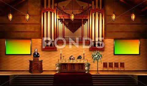 Tricaster Psd TV Studio Set for Faith PSD Template