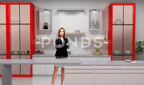 Tricaster Psd TV Studio Set for Cookery Show Modello PSD