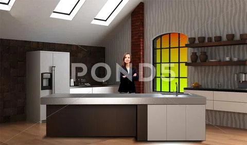 Tricaster Psd TV Studio Set for Cookery Show Plantilla PSD