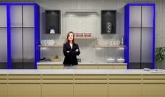 Tricaster Psd TV Studio Set for Cookery Show PSD Template