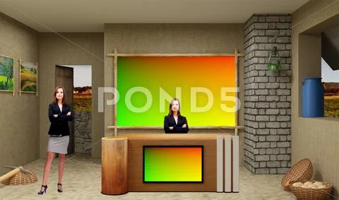 Tricaster Psd TV Studio Set for Agriculture PSD-sjabloon